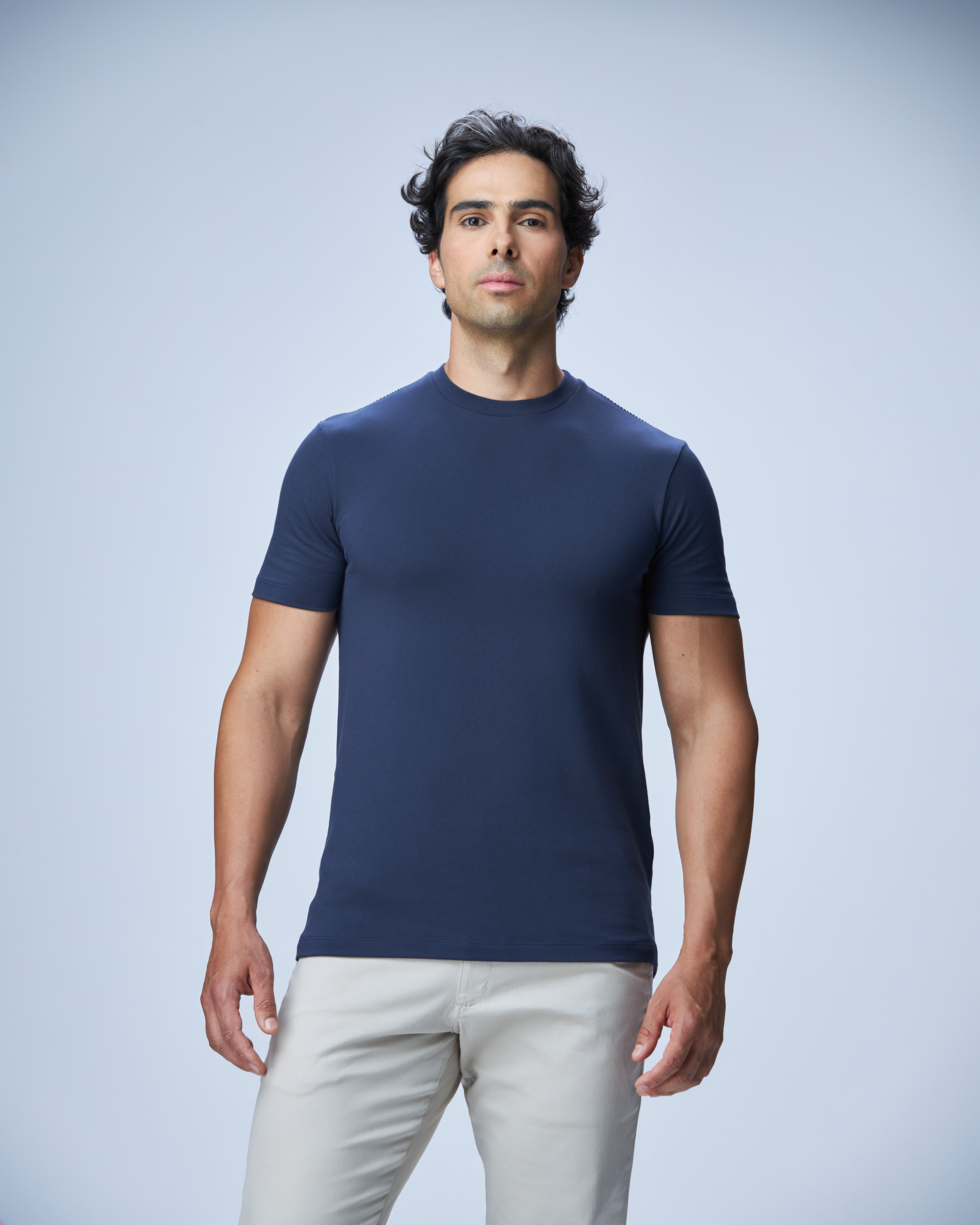CAMISETA GOLA MÉDIA HAUTIER ALGODÃO EGIPCIO DUPLO