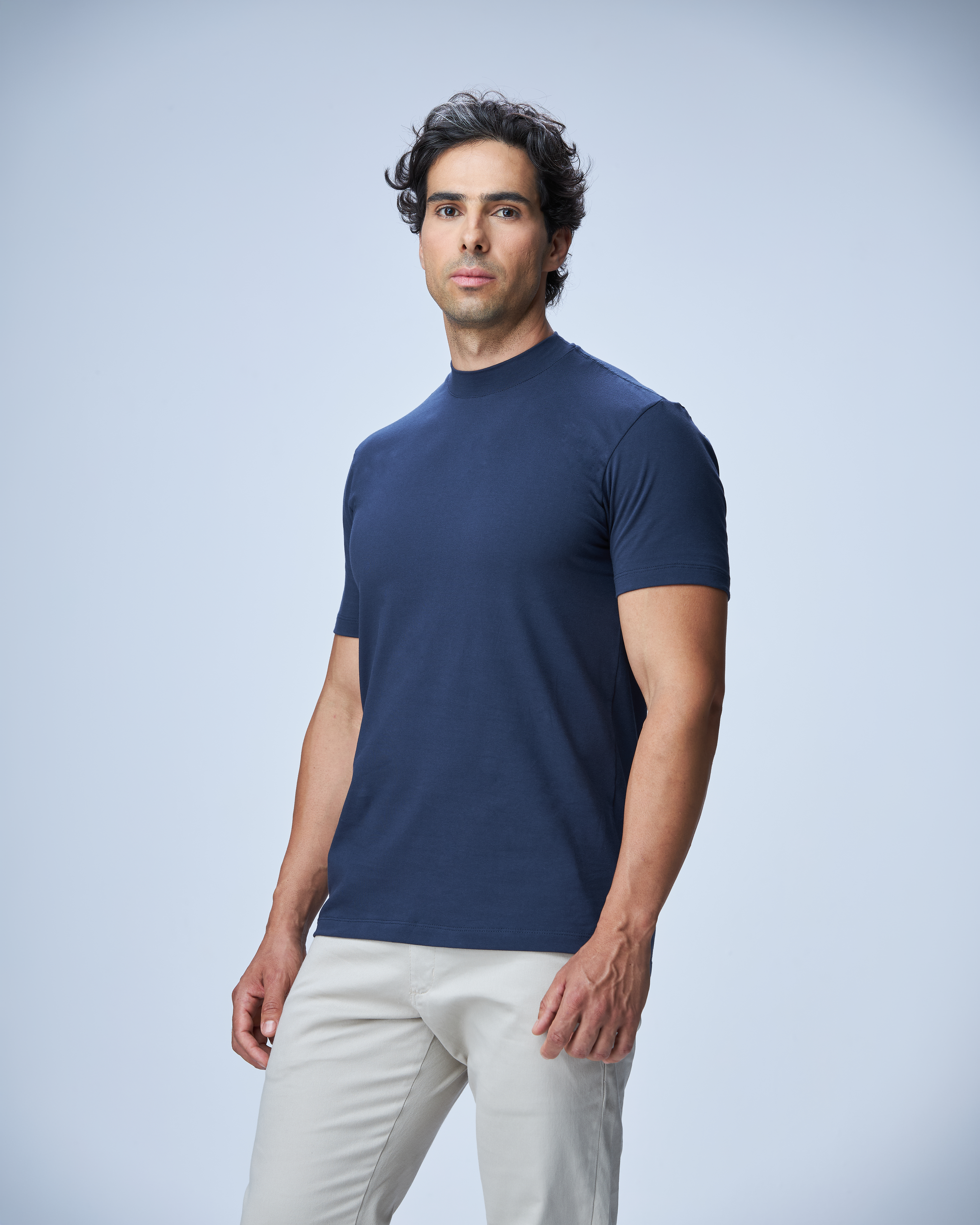 CAMISETA GOLA MÉDIA HAUTIER ALGODÃO EGIPCIO DUPLO