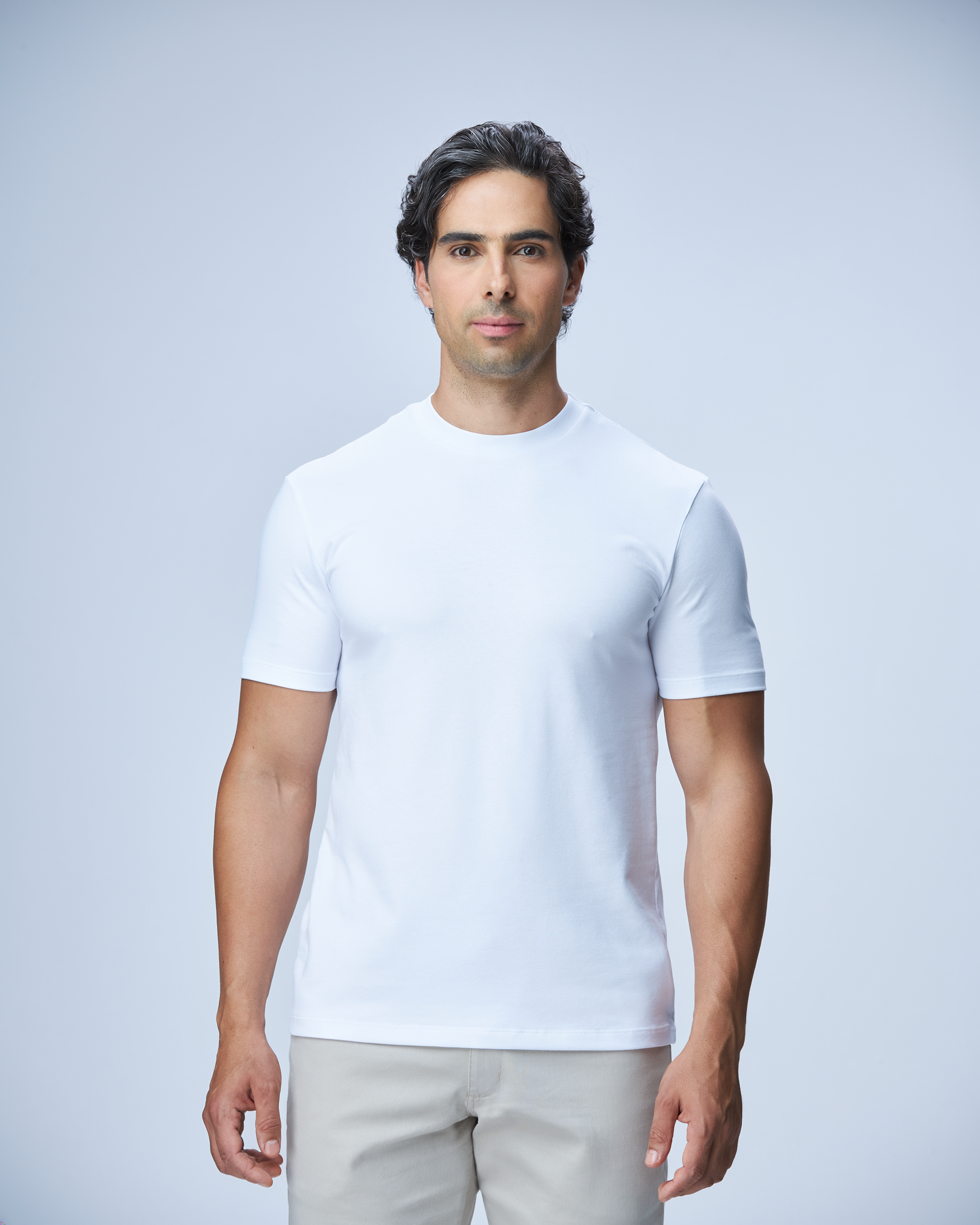CAMISETA GOLA MÉDIA HAUTIER ALGODÃO EGIPCIO DUPLO