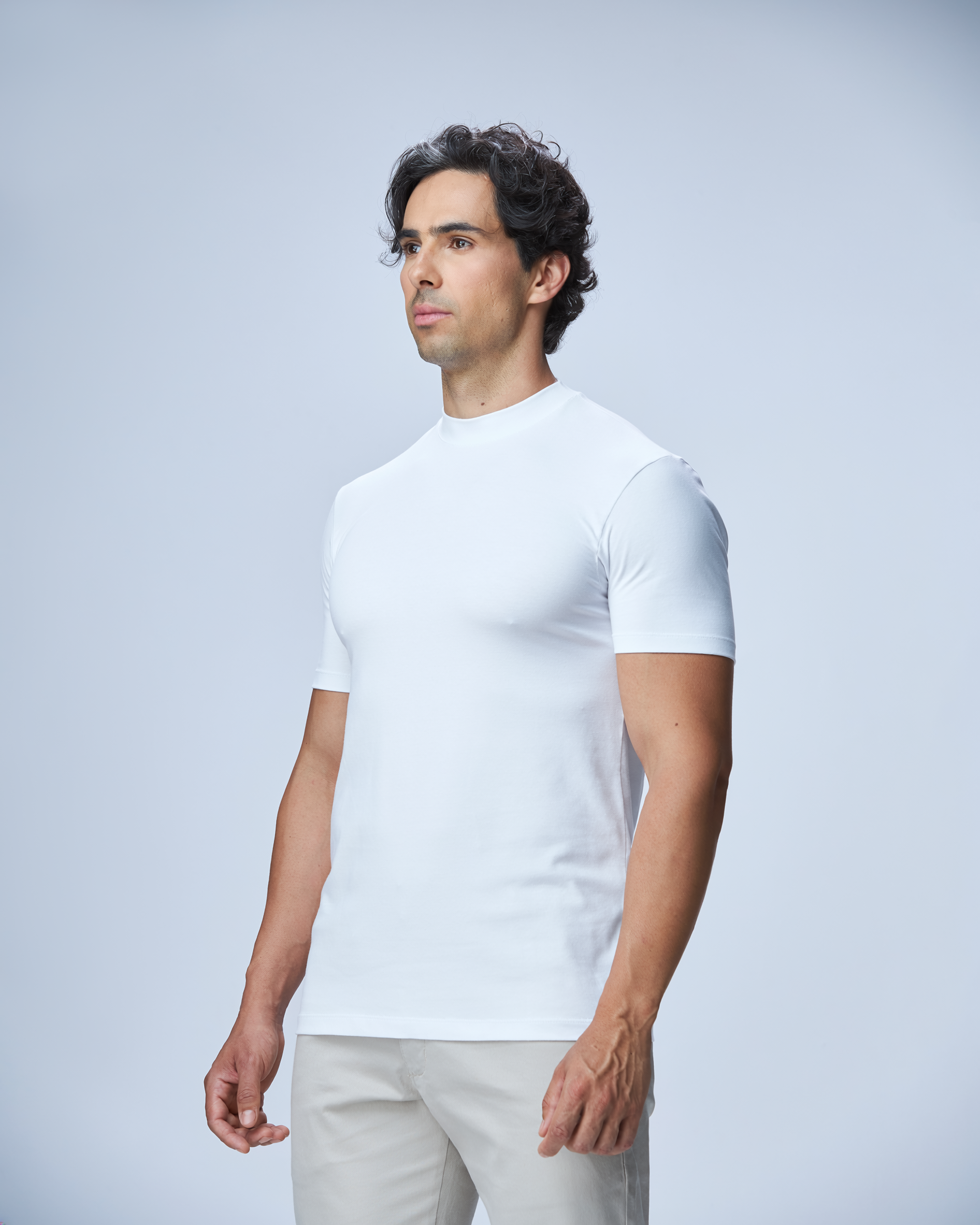 CAMISETA GOLA MÉDIA HAUTIER ALGODÃO EGIPCIO DUPLO