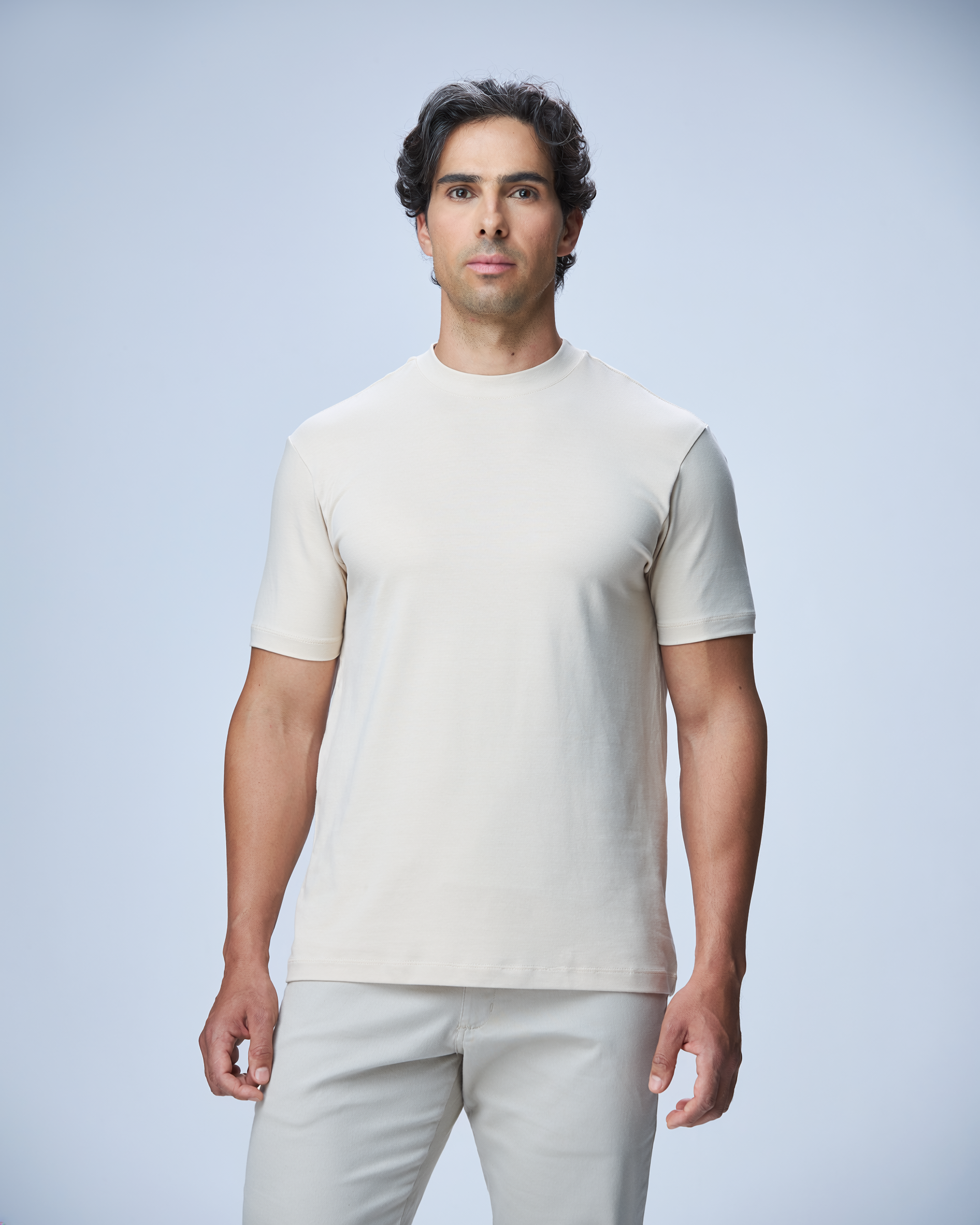 CAMISETA GOLA MÉDIA HAUTIER ALGODÃO EGIPCIO DUPLO