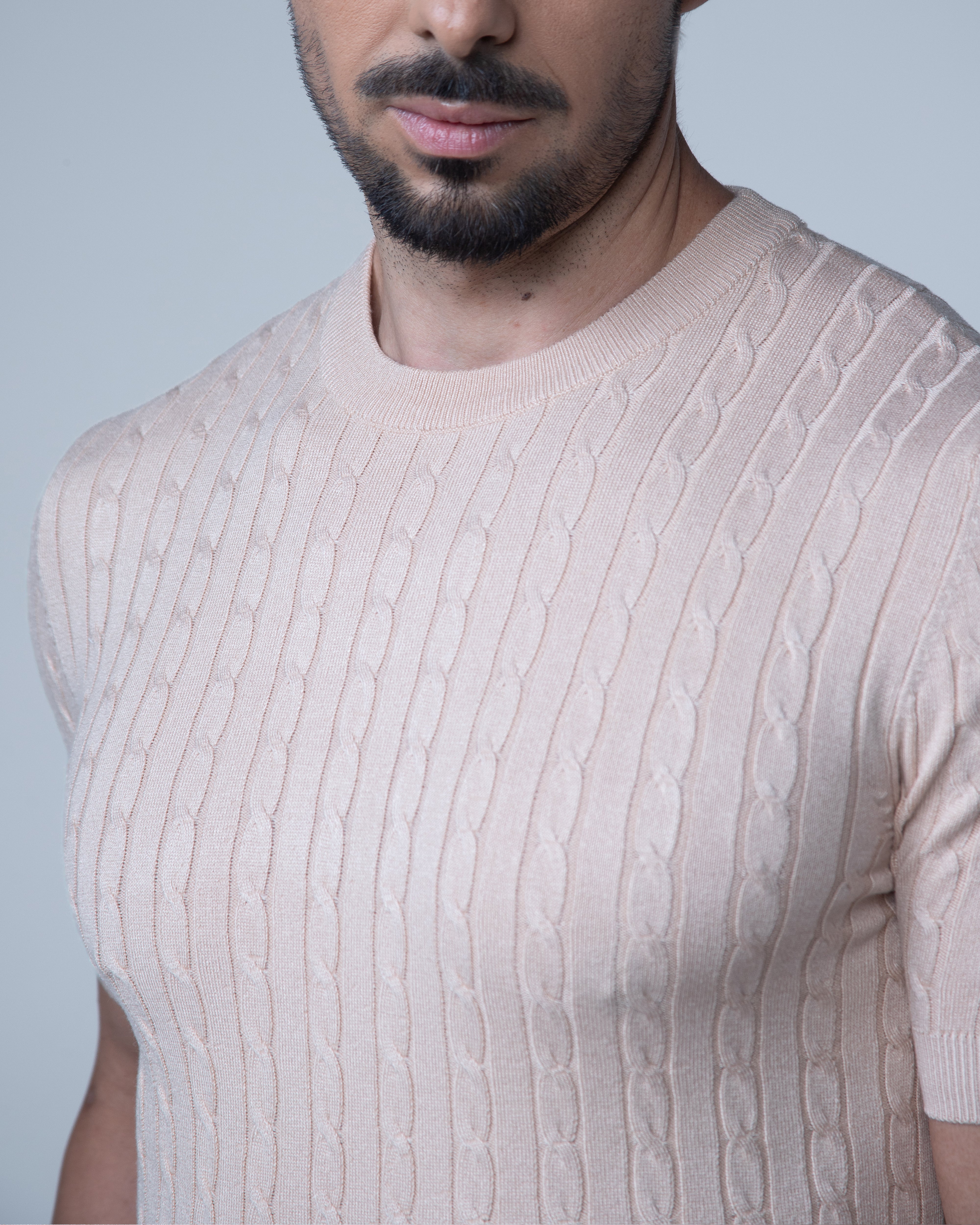 Camiseta Tricot em Tramas Hautier - Bege