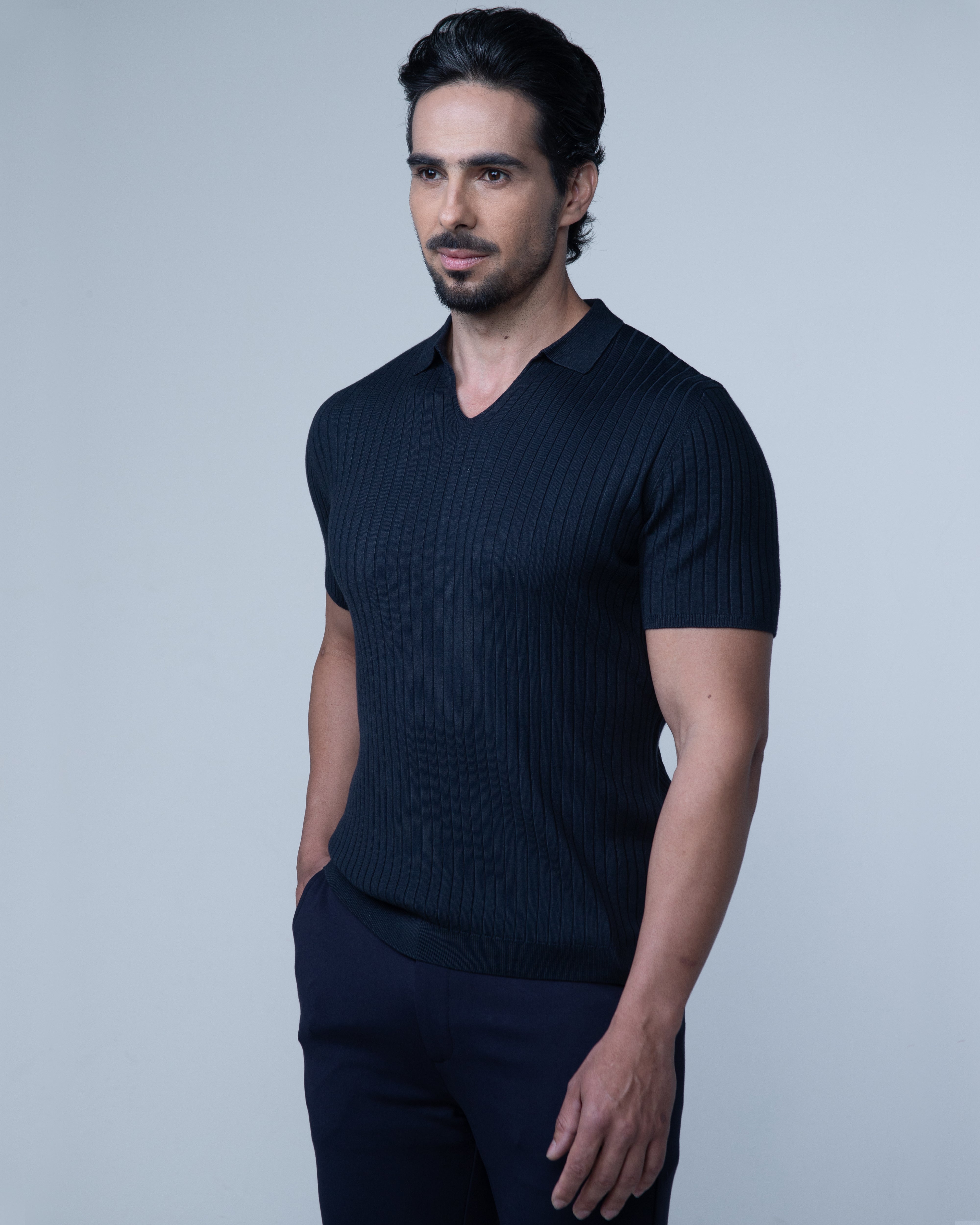 Polo Italiana Tricot Hautier - Azul Marinho